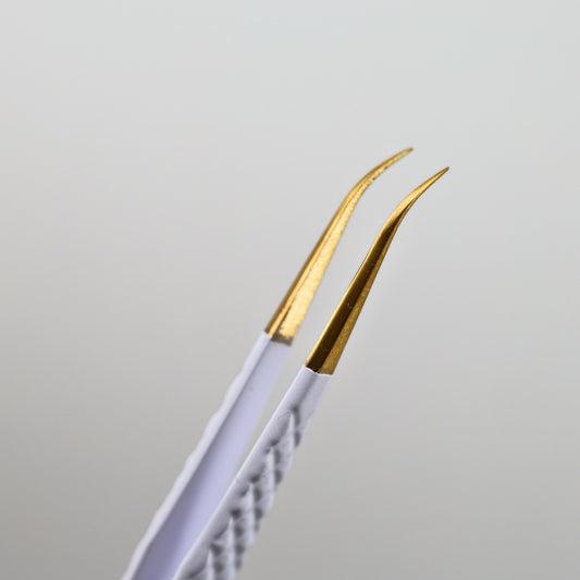 White & Gold: Curved Iso Tweezer